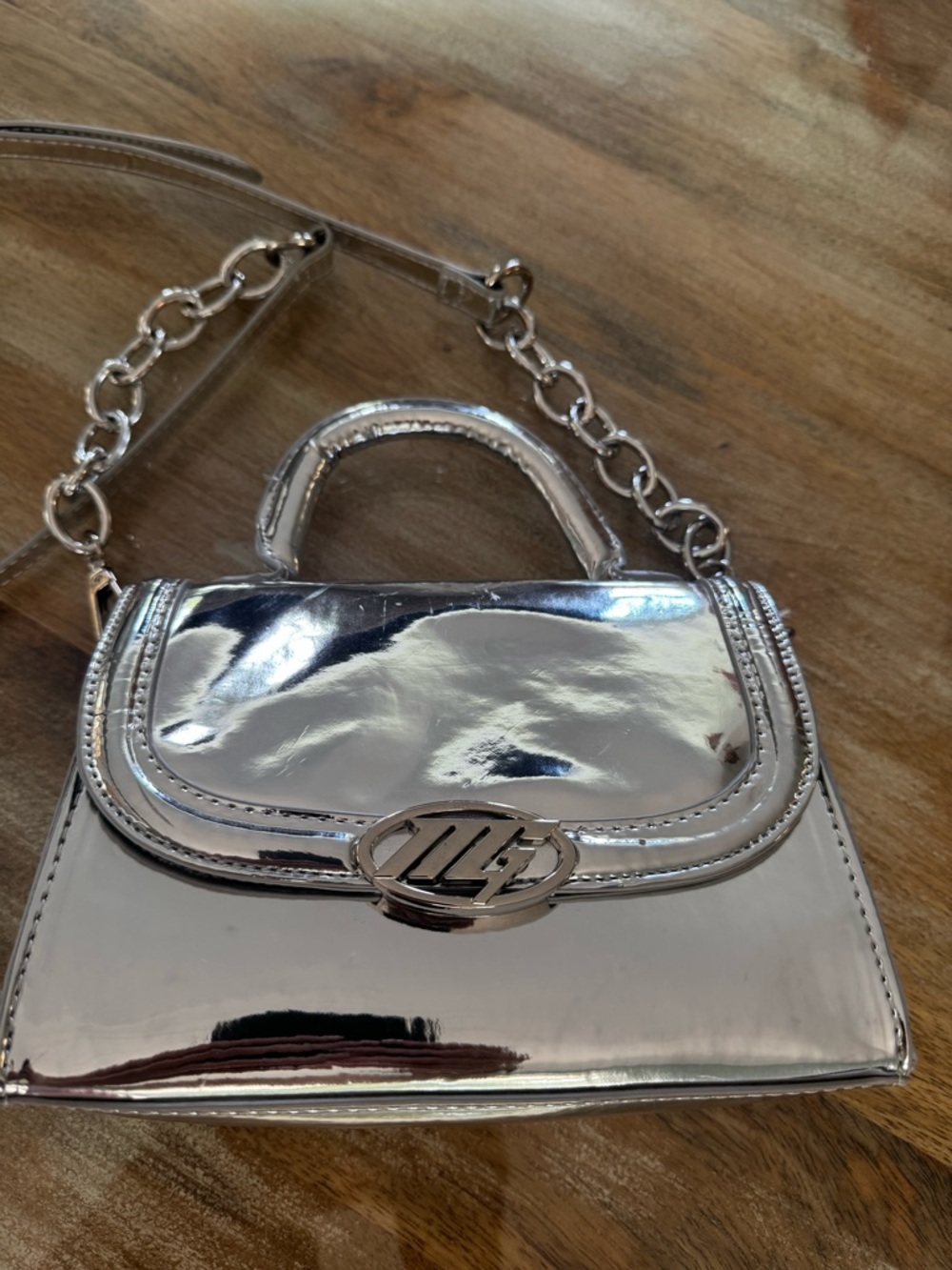 Madden Girl Metallic Silver Mini Top-Handle Crossbody